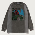 A BATHING APE HEAVY WASHED BAPE MILITARY GRAPHIC RELAXED FIT L/S TEE