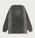 A BATHING APE HEAVY WASHED BAPE MILITARY GRAPHIC RELAXED FIT L/S TEE
