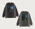 A BATHING APE HEAVY WASHED BAPE MILITARY GRAPHIC RELAXED FIT L/S TEE
