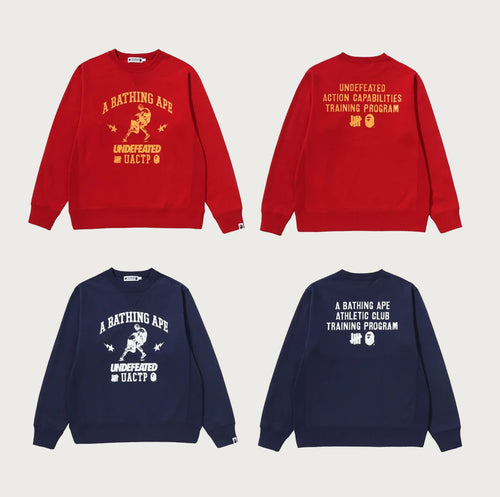 A BATHING APE BAPE x UNDEFEATED UNDFTD CREWNECK SWEAT SHIRT