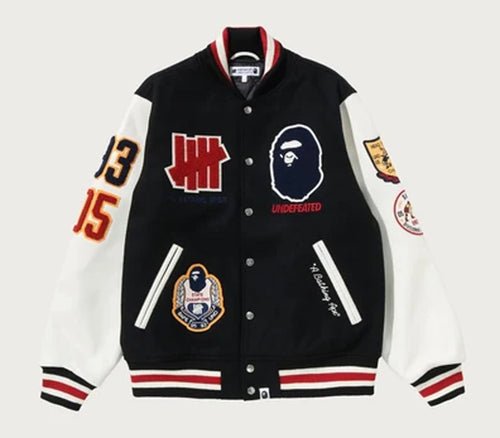 A BATHING APE BAPE x UNDEFEATED UNDFTD VARSITY JACKET