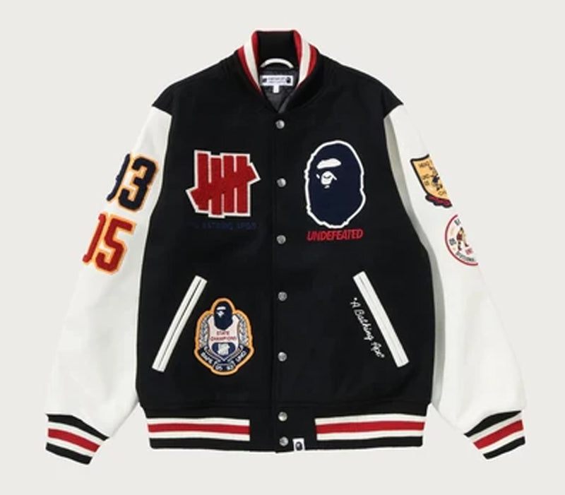 A BATHING APE BAPE x UNDEFEATED UNDFTD VARSITY JACKET
