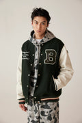 A BATHING APE EMBROIDERY VARSITY JACKET