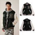 A BATHING APE EMBROIDERY VARSITY JACKET