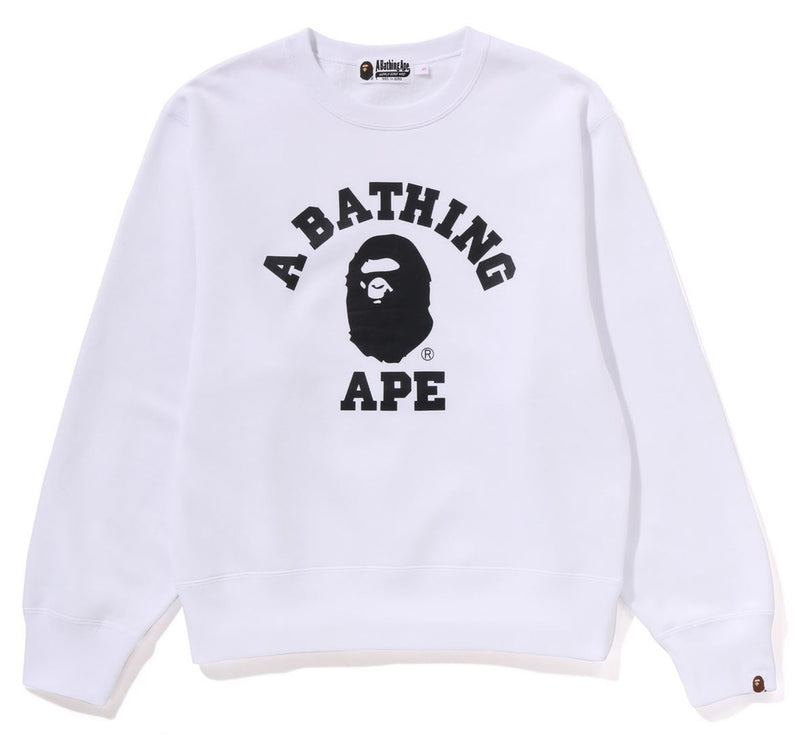 A BATHING APE Ladies' COLLEGE CREWNECK SWEAT SHIRT