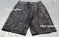 A BATHING APE CROC PATTERN LEATHER KNEE LENGTH PANTS