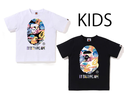 A BATHING APE BAPE KIDS ART CAMO BY BATHING APE TEE