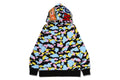 A BATHING APE MULTI CAMO SHARK FULL ZIP HOODIE