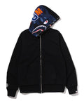 A BATHING APE COLOR CAMO REVERSIBLE SHARK FULL ZIP HOODIE