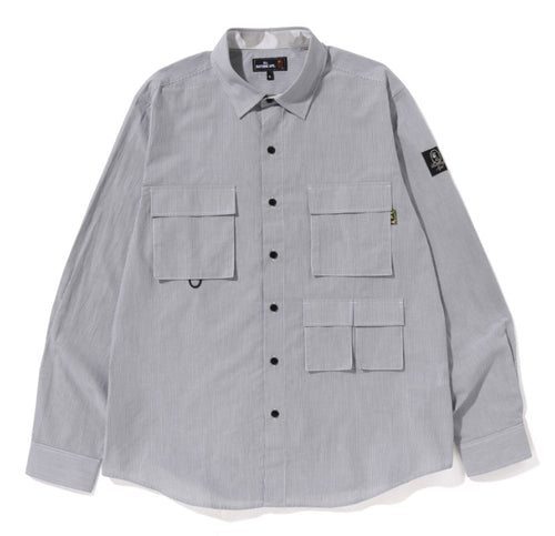 A BATHING APE MR. BATHING APE MULTI POCKET RELAXED FIT SHIRT