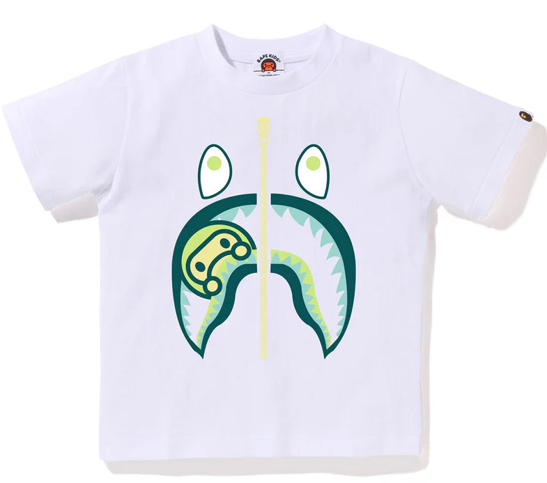 A BATHING APE BAPE KIDS COLORS MILO SHARK TEE