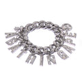 A BATHING APE LINE CAMO DEBOSSED A BATHING APE CHAIN BRACELET W/ RHINESTONE
