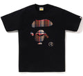 A BATHING APE BAPE CHECK APE FACE TEE