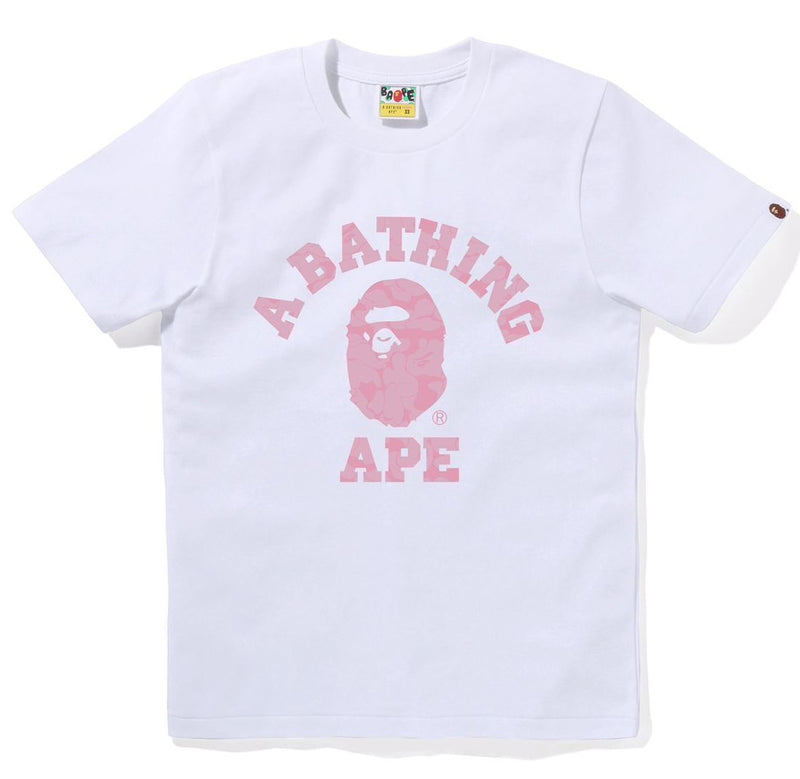 A BATHING APE Ladies' SOLID CAMO COLLEGE TEE