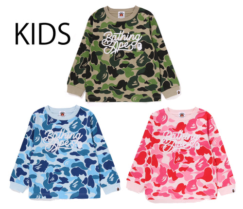 A BATHING APE BAPE KIDS ABC CAMO L/S TEE