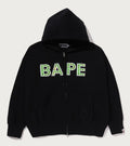 A BATHING APE Ladies' BAPE LOGO CRYSTAL STONES OVERSIZED ZIP HOODIE