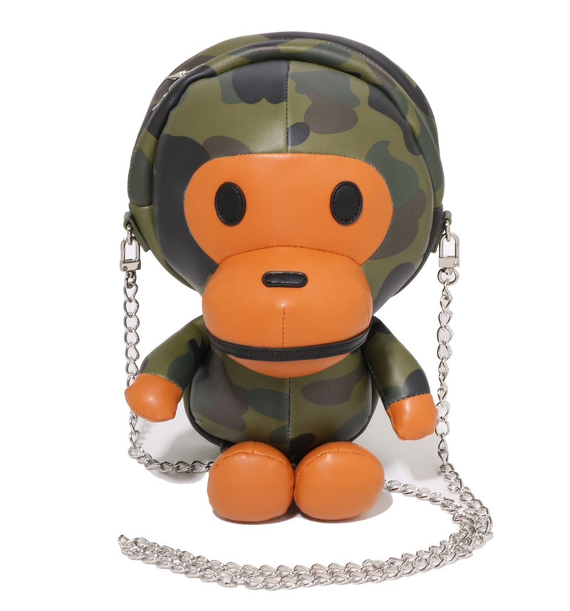 A BATHING APE Ladies' 1ST CAMO BABY MILO PU SHOULDER BAG