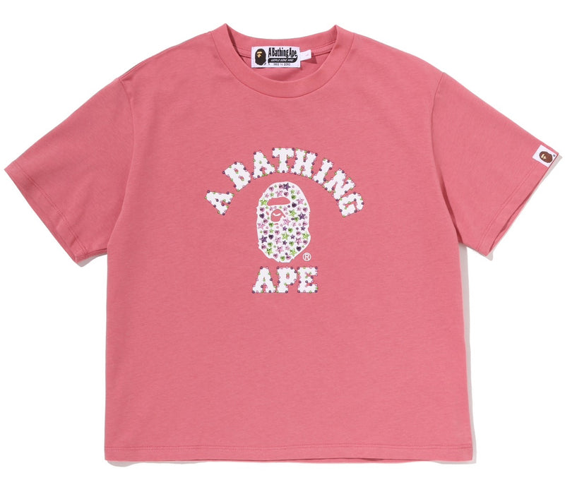 A BATHING APE Ladies' COLOR STUD COLLEGE TEE