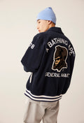 A BATHING APE GENERAL CORDUROY VARSITY JACKET