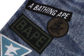 A BATHING APE BAPE KIDS BAPE DENIM PRINT SWEAT SHORTS