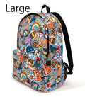 A BATHING APE BABY MILO STORE BADGE PATTERN LARGE BACKPACK