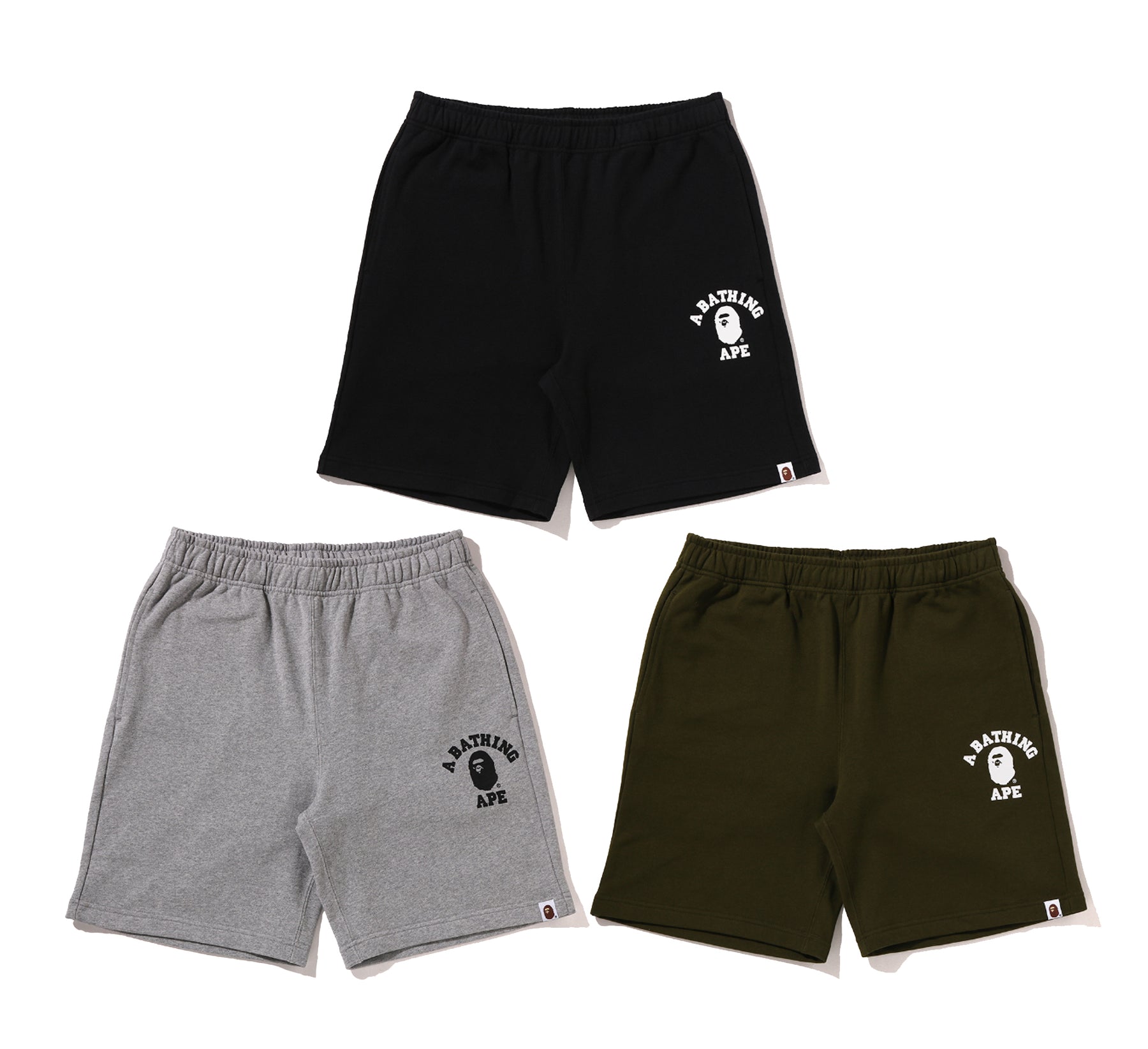 A BATHING APE COLLEGE SWEAT SHORTS – happyjagabee store