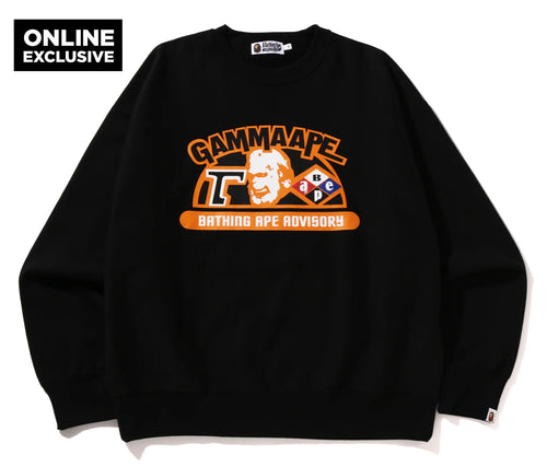 A BATHING APE CLASSIC GAMMA APE RELAXED FIT CREWNECK ONLINE EXCLUSIVE