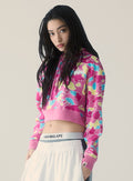 A BATHING APE Ladies' STA CAMO BAPE STA LOGO CROPPED PULLOVERP HOODIE