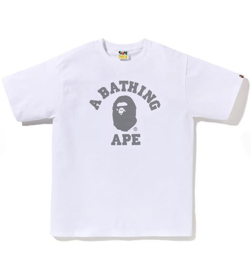 A BATHING APE REFLECTIVE ON COLLEGE TEE