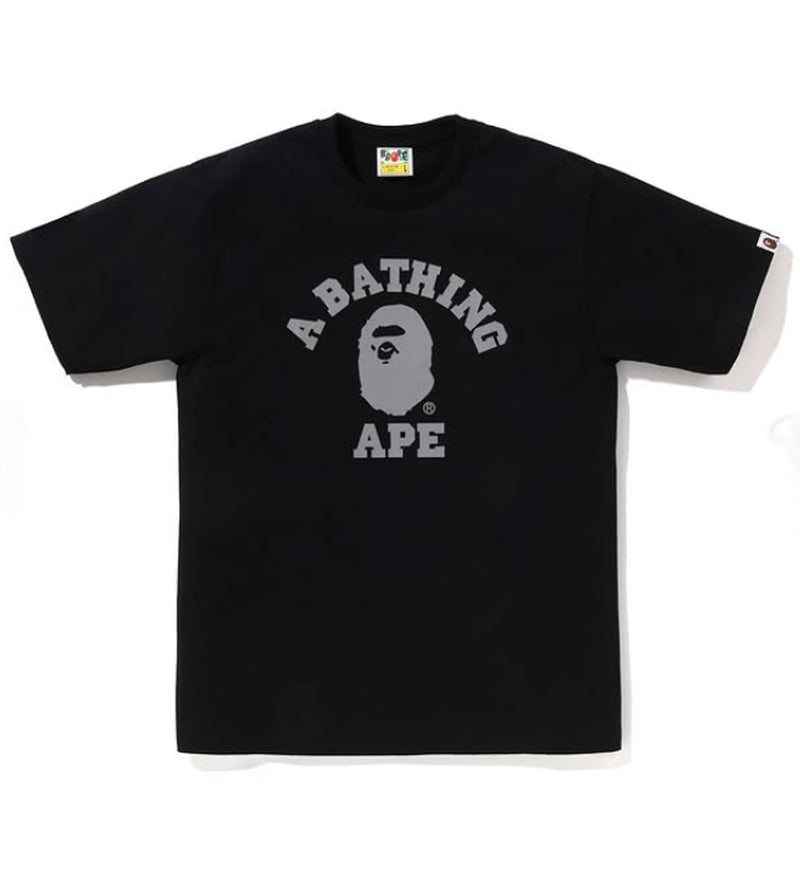 A BATHING APE REFLECTIVE ON COLLEGE TEE