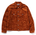 A BATHING APE SOLID CAMO CORDUROY TRUCKER JACKET