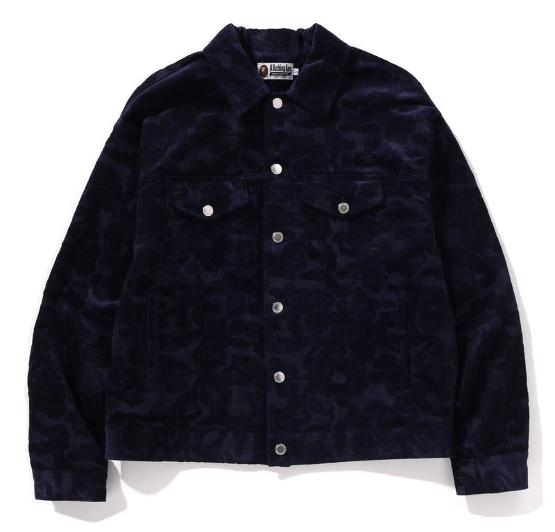 A BATHING APE SOLID CAMO CORDUROY TRUCKER JACKET
