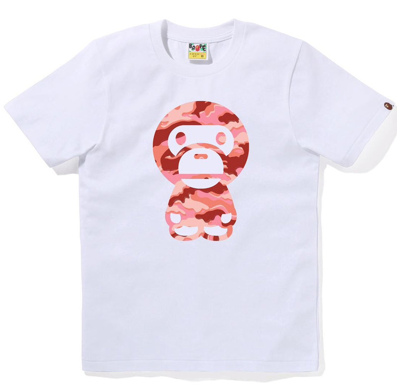 A BATHING APE Ladies' GLITCH WOODLAND CAMO BIG BABY MILO TEE