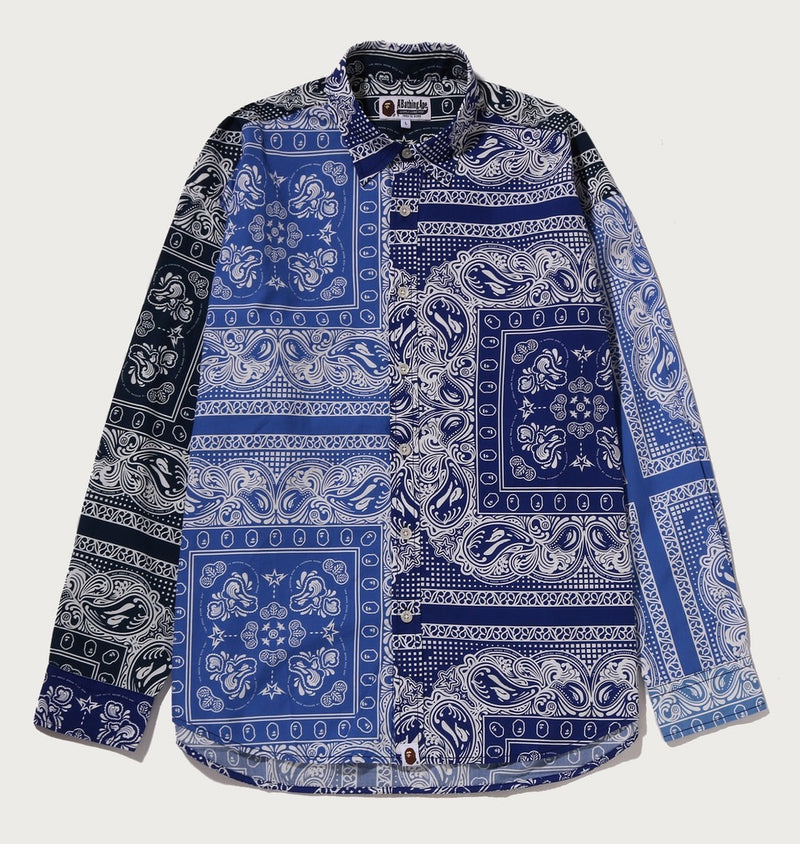 A BATHING APE PAISLEY PATTERN L/S SHIRT
