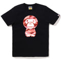A BATHING APE Ladies' GLITCH WOODLAND CAMO BIG BABY MILO TEE