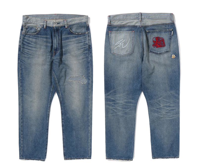 A BATHING APE BAPE x SEAN WOTHERSPOON CRAZY DENIM PANTS