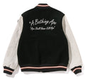 A BATHING APE EMBROIDERY VARSITY JACKET