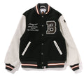 A BATHING APE EMBROIDERY VARSITY JACKET