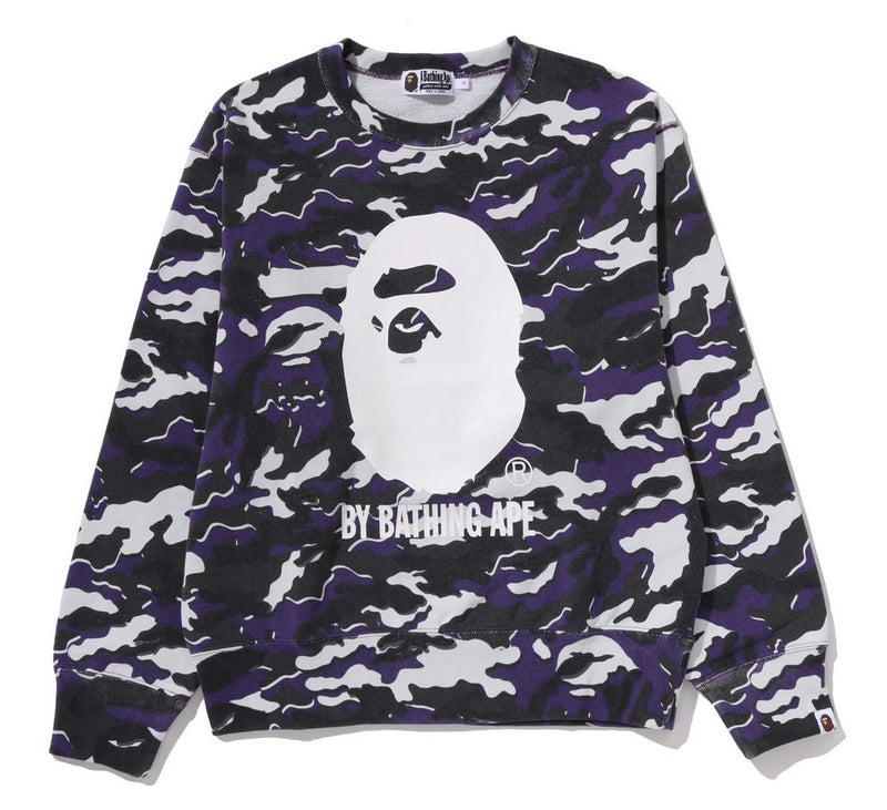A BATHING APE Ladies' GLITCH WOODLAND CAMO BY BATHING APE CREWNECK
