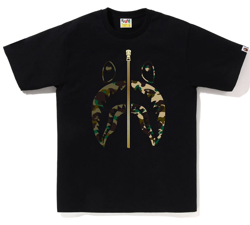 A BATHING APE 1ST CAMO SEPARATE SHARK TEE