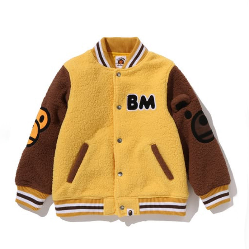 A BATHING APE BAPE KIDS BABY MILO FRIENDS BOA SLEEVE JACKET
