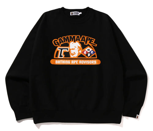 A BATHING APE CLASSIC GAMMA APE RELAXED FIT CREWNECK ONLINE EXCLUSIVE