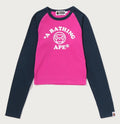 A BATHING APE Ladies' BABY MILO RAGLAN CROPPED L/S TEE