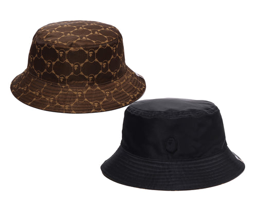 A BATHING APE COLLEGE MONOGRAM REVERSIBLE BUCKLE HAT