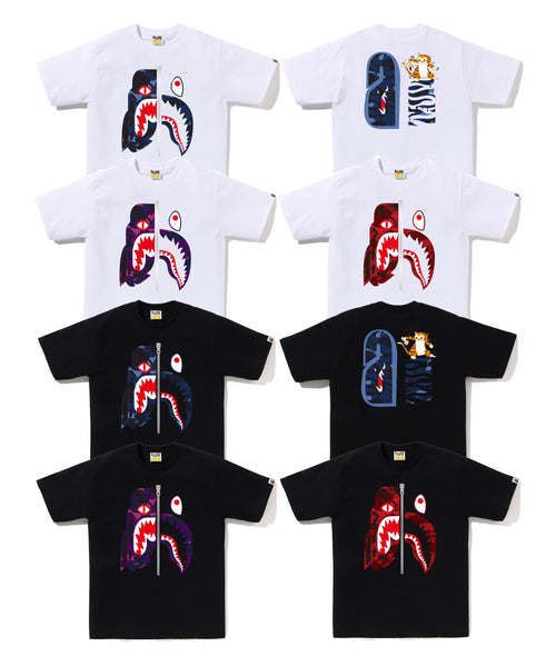 A BATHING APE COLOR CAMO TIGER SHARK TEE