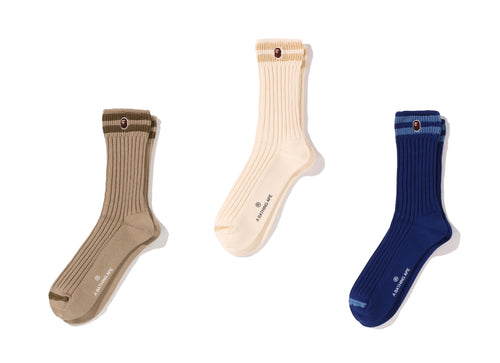 A BATHING APE CHUNKY RIBBED CREW SOCKS