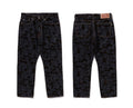 A BATHING APE CAMO FLOCKED RELAXED FIT 13oz DENIM PANTS