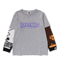 A BATHING APE BAPE KIDS BABY MILO SKULL LAYERED SLEEVE L/S TEE