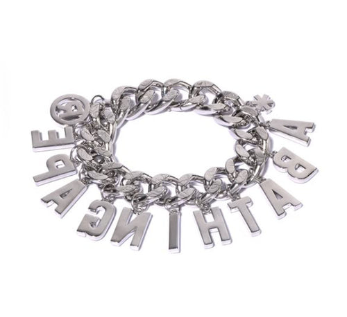 A BATHING APE LINE CAMO DEBOSSED A BATHING APE CHAIN BRACELET W/ RHINESTONE