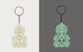 A BATHING APE BAPE KIDS BABY MILO SKULL GLOW IN THE DARK KEYCHAIN
